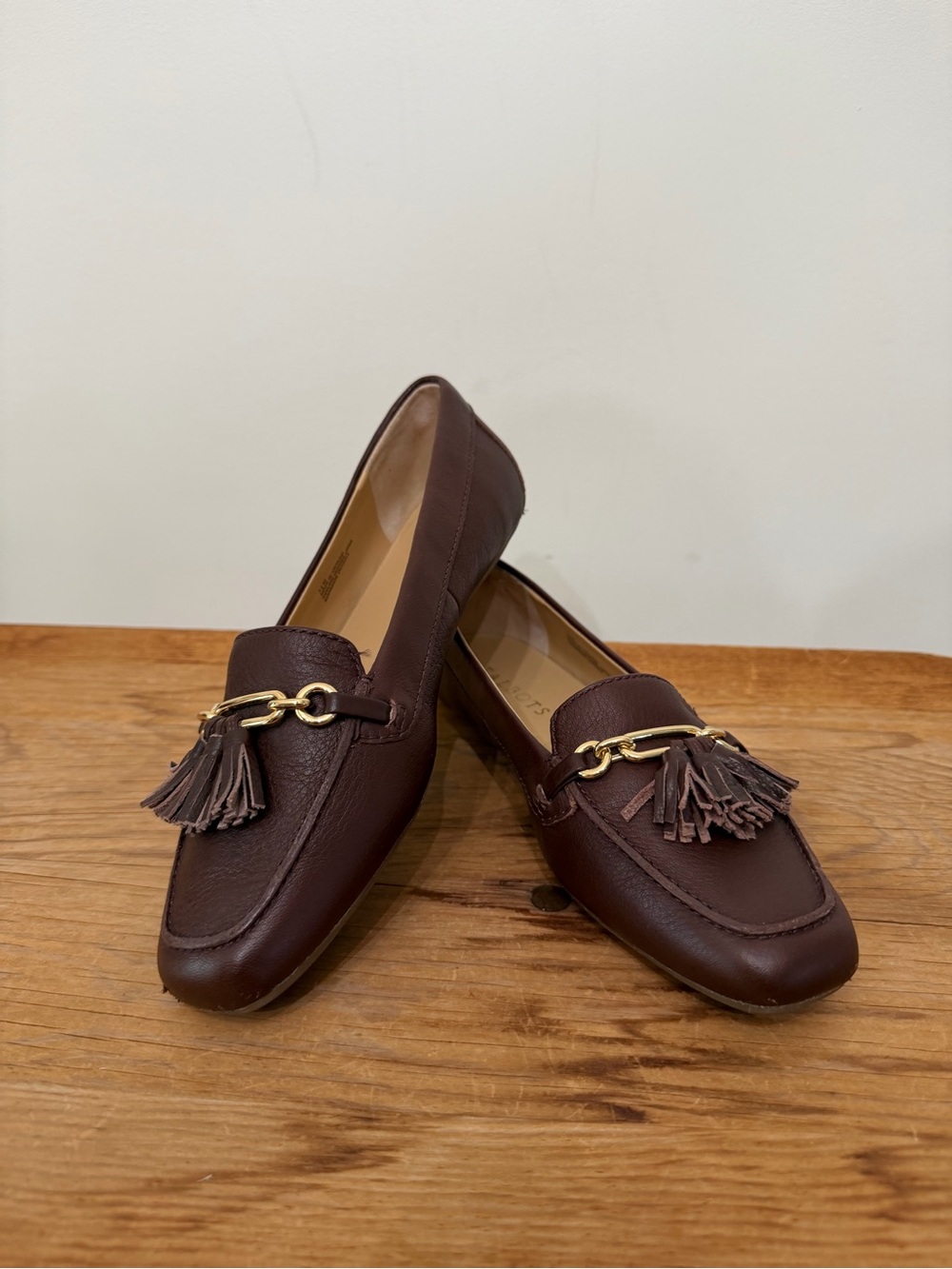Talbots Becca Driving Loafers Moccasins Brown Pebbled Leather Flats Women’s 7.5